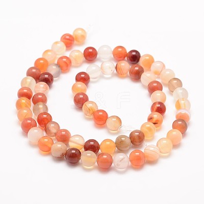 Natural Carnelian Bead Strands X-G-K153-B20-6mm-1