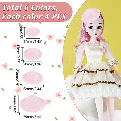 24Pcs Mini Handmade Plastic Doll Hats DIY-DR0001-65-1