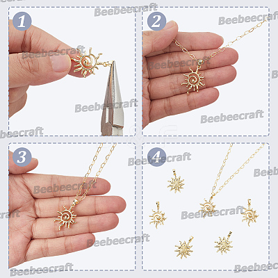 8Pcs 2 Styles Brass Pendants KK-BBC0024-51-1