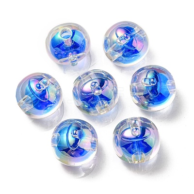 UV Plating Rainbow Iridescent Acrylic Beads OACR-A014-02E-1
