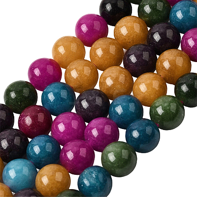 2 Strands Natural White Jade Bead Strands G-PA0002-60-1