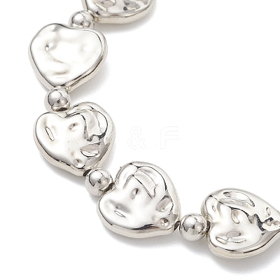 Heart CCB Plastic Beaded Bracelets BJEW-JB13008-02-1