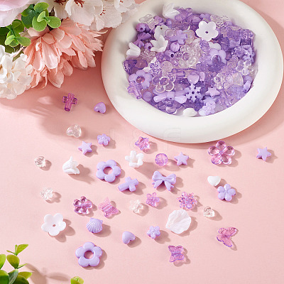 100G Transparent & Opaque Acrylic Beads TACR-TA0001-57A-1