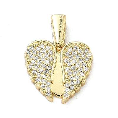 Brass Micro Pave Cubic Zirconia Open and Close Pendants KK-A282-05B-G-1