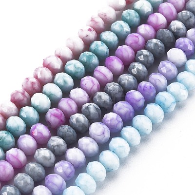 Opaque Baking Paint Glass Beads Strands EGLA-N006-009A-A-1