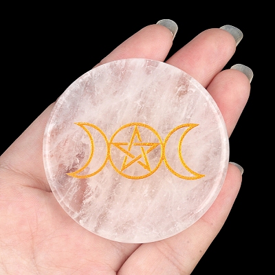 Flat Round Crystal Quartz Energy Crafts Ornaments PW-WGA61CF-05-1
