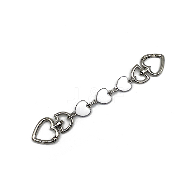 Alloy Enamel Heart Bag Strap Extenders PURS-PW0006-03P-01-1