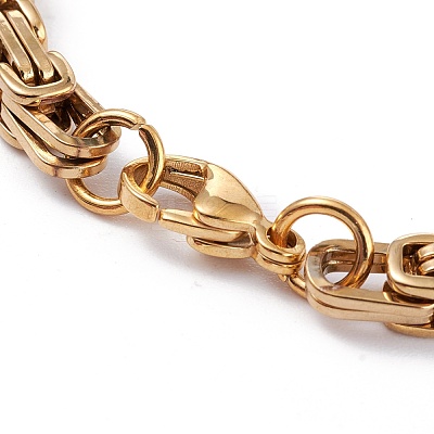 PVD Vacuum Plating 304 Stainless Steel Byzantine Chain Bracelets BJEW-I295-02B-G-1