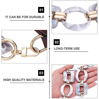 2Pcs Oval & Square Acrylic Bag Handle FIND-GN0001-14A-1