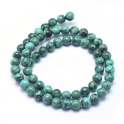 Natural Magnesite Beads Strands TURQ-G148-06-6mm-1