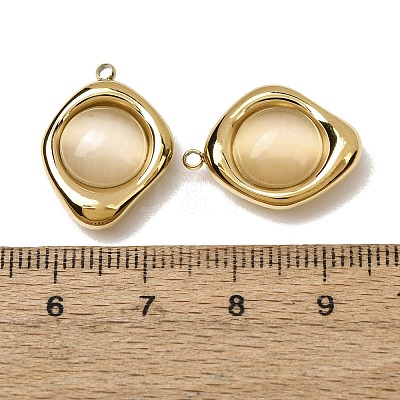 303 Stainless Steel & Cat Eye Pendants CE-CBA1E47-09G-1