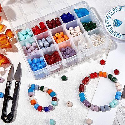 DIY Stretch Bracelets Making Kits GLAA-NB0001-16-1