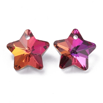 Electroplate Glass Charms GLAA-H104-A01-1