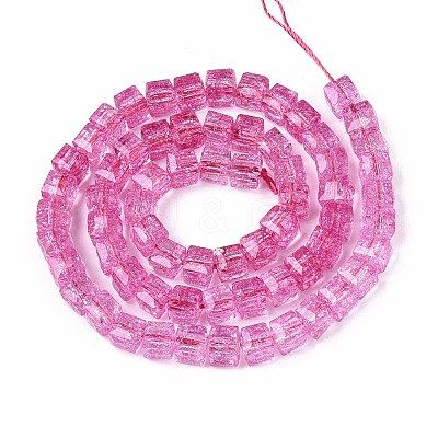 Crackle Transparent Glass Beads Strands GLAA-N062-6mm-07-1