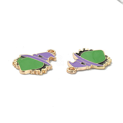 Halloween Rack Plating Alloy Enamel Pendants ENAM-P246-09KCG-1