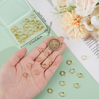 60Pcs 3 Styles Rack Plating Alloy Bead Frames KK-BBC0016-24-1