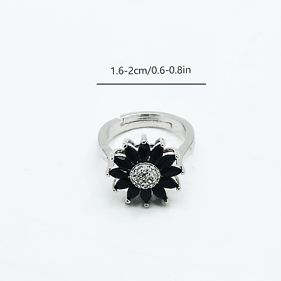 Adjustable Brass Micro Pave Cubic Zirconia Cuff Open Rings for Women YI2958-2-1
