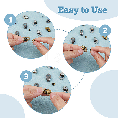 30 Sets 3 Colors Alloy Boot Lace Hooks FIND-DC0005-85-1