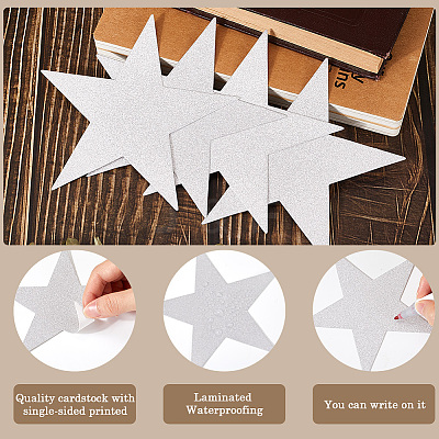 60Pcs Paper Glitter Star Wall Decoration AJEW-SP0001-17B-1