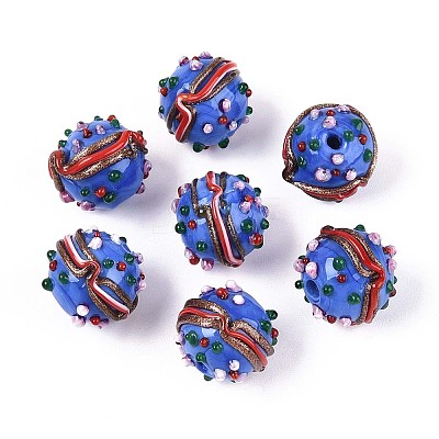 Handmade Lampwork Bumpy Beads LAMP-T022-05C-1
