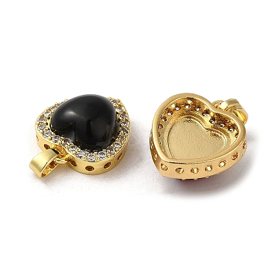 Rack Plating Brass Cubic Zirconia Pendants KK-K274-01G-1