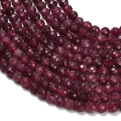 Natural Red Tourmaline Beads Strands GG-CBA77FB-B01-4mm-A-1