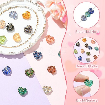 16Pcs 15 Colors Handmade Lampwork Beads LAMP-CJ0002-47-1