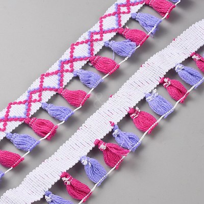 10 Yards Polyester Tassel Ribbon OCOR-WH0101-33A-1
