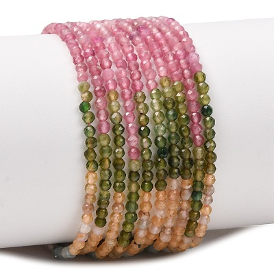 Gradient Color Natural Multicolor Tourmaline Beads Strands G-D110-A02-08-1