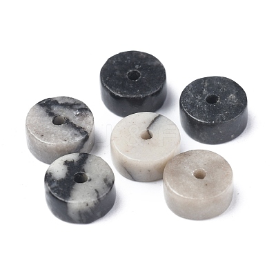 Natural Black Silk Stone/Netstone Beads Strands G-Z006-C23-1