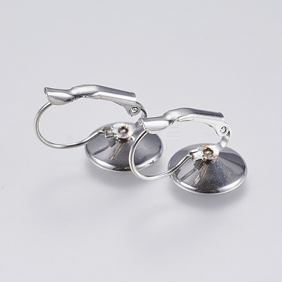 Tarnish Resistant 304 Stainless Steel Leverback Earring Settings STAS-I097-021-12mm-1