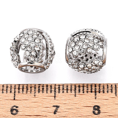 Alloy Rhinestone European Beads FIND-N009-09P-1