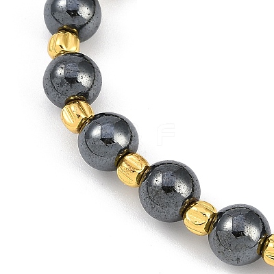 Synthetic Non-magnetic Hematite Beaded Stretch Bracelets for Women Men BJEW-F480-02B-1