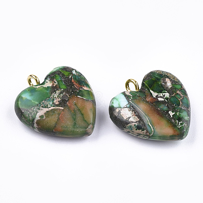 Synthetic Gold Line Regalite/Imperial Jasper/Sea Sediment Jasper Pendants G-T111-03B-1
