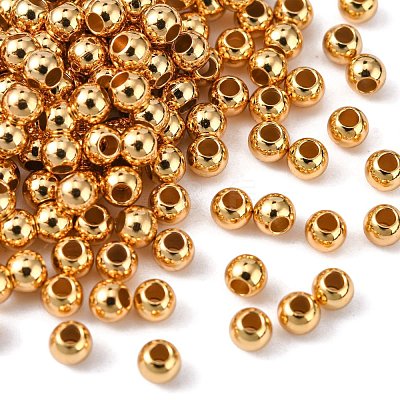 Rack Plating Brass Round Spacer Beads KK-I601-3mm-G-RS-1