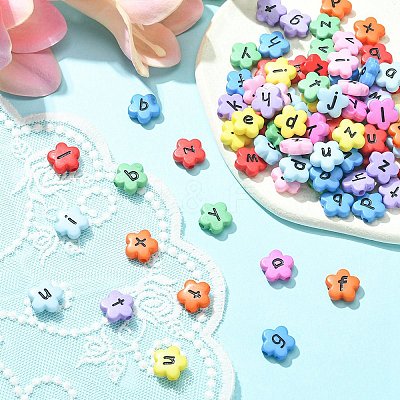 Opaque Acrylic Flower Horizontal Hole Beads SACR-YW0001-59-1