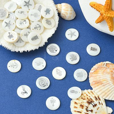 Natural Freshwater Shell Pendants SHEL-CJ0001-05-1