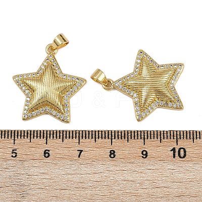 Brass Micro Pave Cubic Zirconia Pendants KK-I358-054A-G-1
