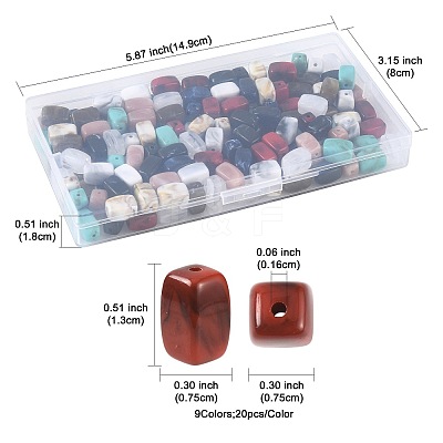 180Pcs 9 Colors Acrylic Beads OACR-FS0002-55-1