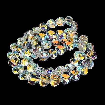 Electroplate Transparent Glass Beads Strands EGLA-B012-AB01-1