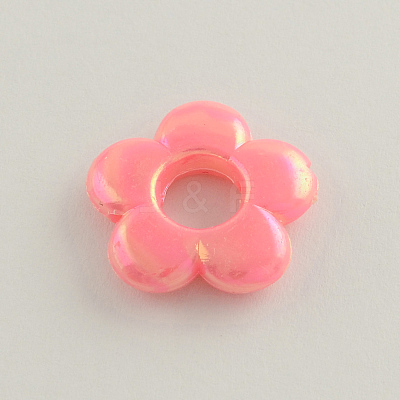 AB Color Plated Opaque Acrylic Bead Frames X-SACR-Q106-14-1