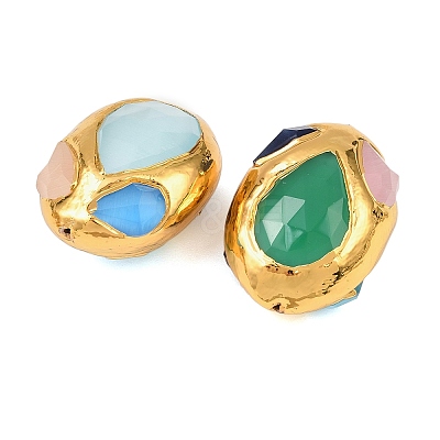 Oval Cat Eye Beads KK-H516-04G-1