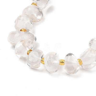 Nuggets Natural Quartz Crystal Beads Bracelets & Necklaces Sets SJEW-P004-01P-06-1