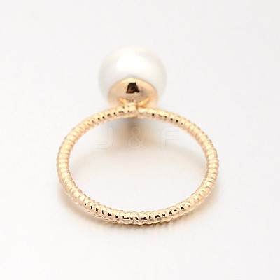 Brass Acrylic Pearl Finger Rings for Wedding Jewelry LS-RJEW-J061-RG-1