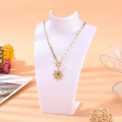 Organic Glass Necklace & Earring Standing Bust Displays X-NDIS-E006-2A-1