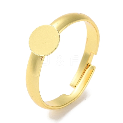 Rack Plating Adjustable Brass Ring Findings KK-F090-08G-01-1