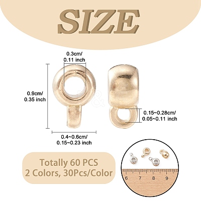 60Pcs 2 Styles CCB Plastic Tube Bails CCB-YW0001-31-1