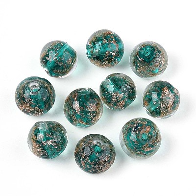 Handmade Gold Sand Lampwork Beads LAMP-T016-10C-1