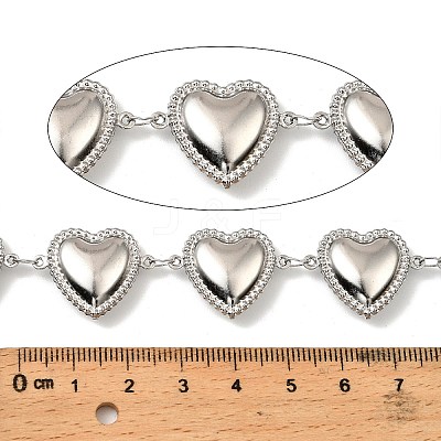 304 Stainless Steel Heart Link Chains CHS-G042-06P-1