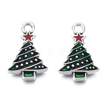 Christmas Alloy Enamel Pendants X-ENAM-N054-84-1